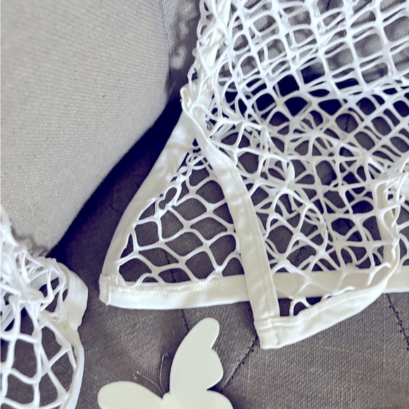 White Luli Fama - Netted Mesh Cover Up - Picture 4 of 10